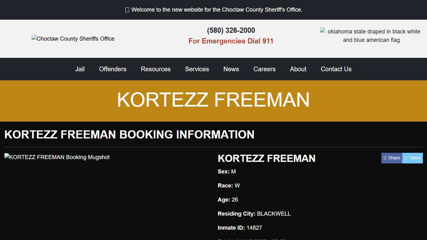 KORTEZZ FREEMAN - Choctaw County Sheriff's Office